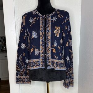 IVKO Woman European Knit Cardigan Sweater Size S Balkan artisan Dark academia